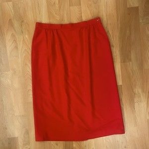Vintage Pendleton Red 100% Wool Skirt Lined Size 14